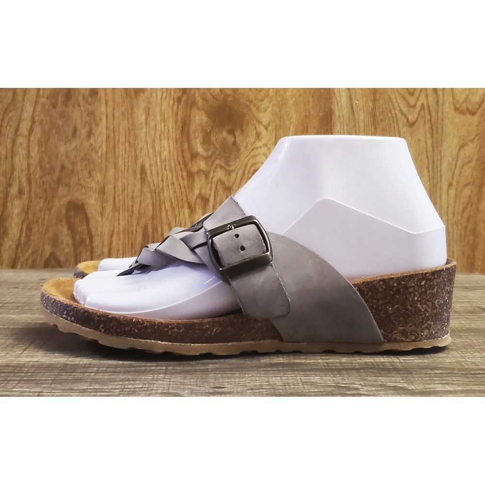 Mila Paoli Braided Cork Wedge Sandals Women's Size‎ 7 Blue - Picture 3 of 12